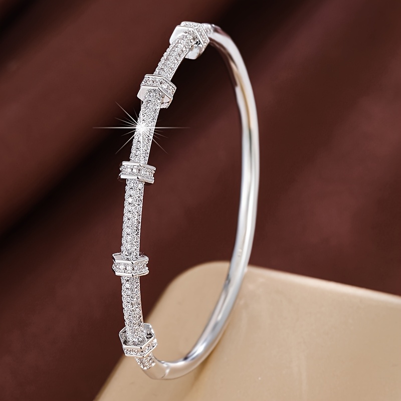 Golden Zirconia Women's Bracelet Sparkling Jewelry Gift